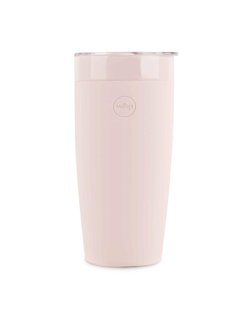 WP Porter Insulated Tumbler 20 oz No Metallic Aftertaste Ceramic Coated for Water Coffee Tea Wide Mouth Vacuum Insulated Dishwasher Safe Blush Tone on Tone