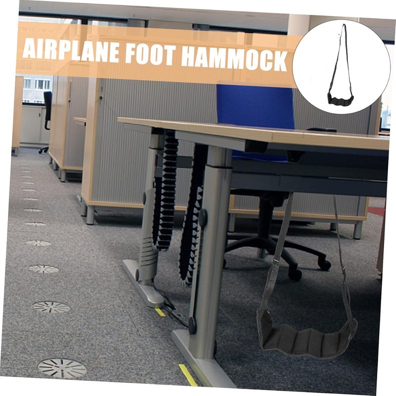 Gadpiparty Portable Adjustable Airplane Footrest Hammock Comfortable Travel Footrest for Plane Train and Office Use Prevents Numbness and Puffiness Easy Installation - Image 4