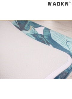 WAOKN Plant pattern printed flannel floor mat, modern minimalist INS style carpet, designed specifically for households, living rooms, bedrooms, and bathrooms (50cm * 80cm)  - Image 3