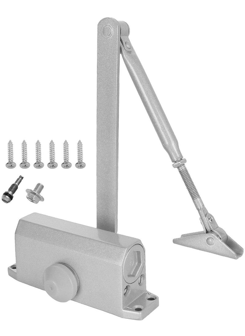 Generic - Automatic Door Closer Adjustable Spring Hydraulic Door Closer, Aluminum Finish Automatic Door Closing Commercial & Home Use for  75 KG Middle-Weight Door - Image 1