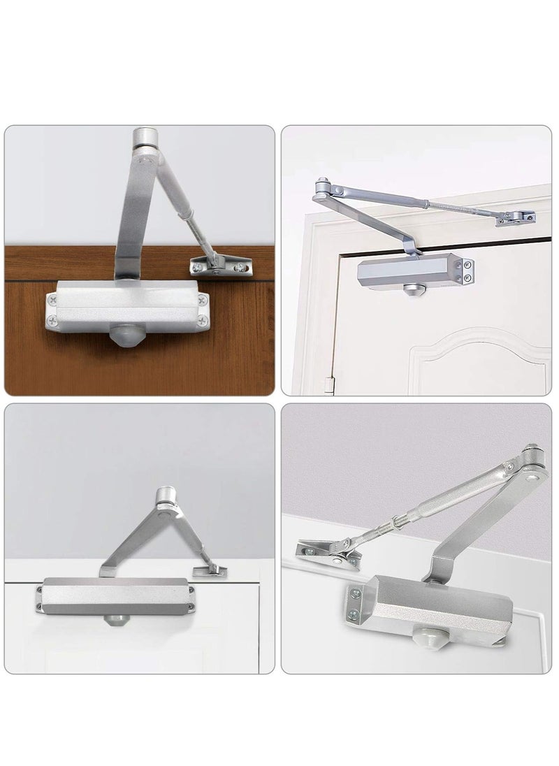 Generic - Automatic Door Closer Adjustable Spring Hydraulic Door Closer, Aluminum Finish Automatic Door Closing Commercial & Home Use for  75 KG Middle-Weight Door - Image 1
