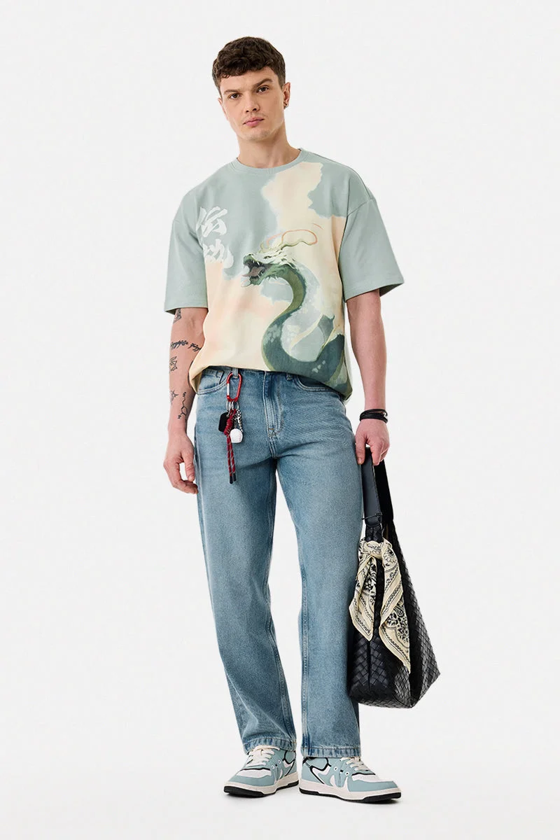 SNITCH جينز واسع مغسول