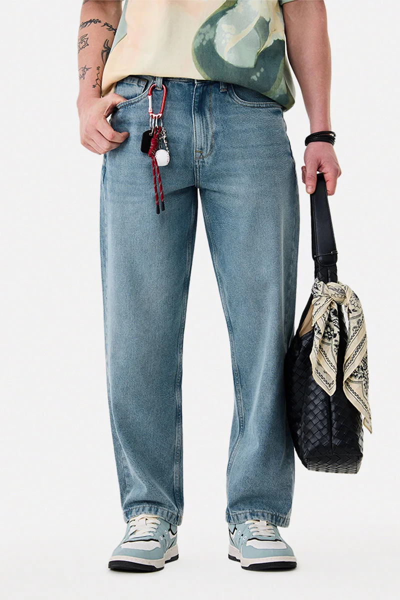 SNITCH جينز واسع مغسول