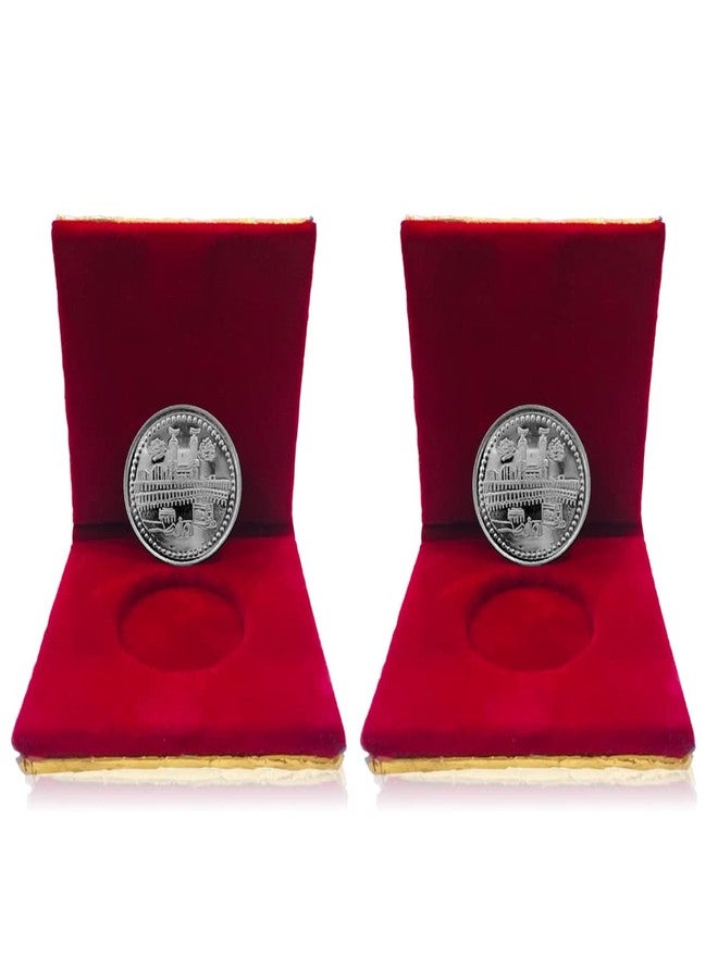 Nine10 German Silver/Silver Plated Coins of Kaba Macca Madina Allah Islamic 10 Grams with Velvet Gift case for Ramazaan Eid Gift for Friends and Relatives.(Pack of 2)
