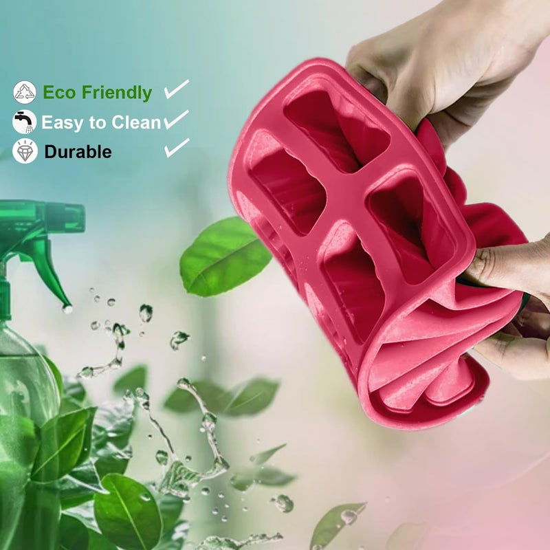 BRENSTEN Silicone Popsicle Molds 10 Pcs Ice Pop Maker Molds with 10 Reusable Sticks, Cleaning Brush and Funnel - Homemade Easy-Release Reusable Popsicle Moulds Shapes (Red) - Image 5