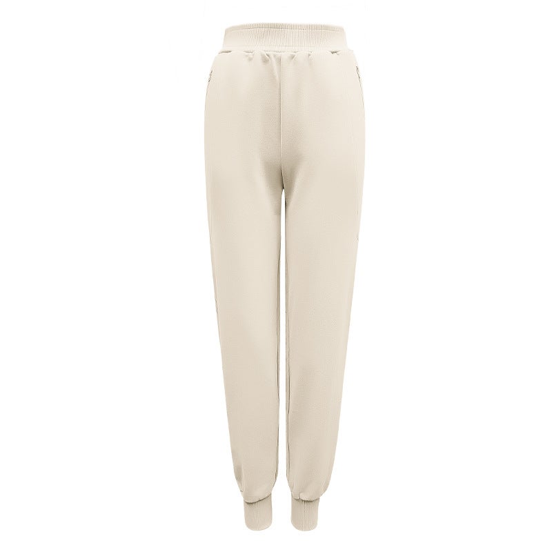 Loose Thickened Warm Sports Pants Tight Casual Zipper Long Leg-Toe Sweatpants For Children - Image 1