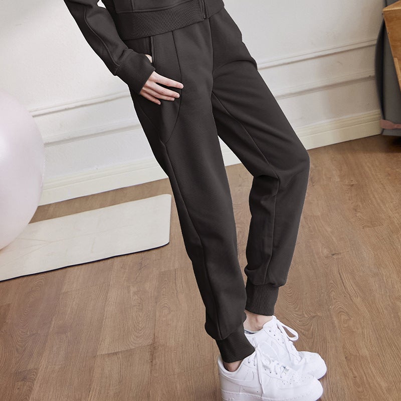 Loose Thickened Warm Sports Pants Tight Casual Zipper Long Leg-Toe Sweatpants For Children - Image 4