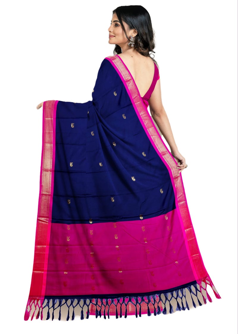 Florely Women's Paithani Cotton Silk Saree With Unstiched Blouse Piece - Image 2