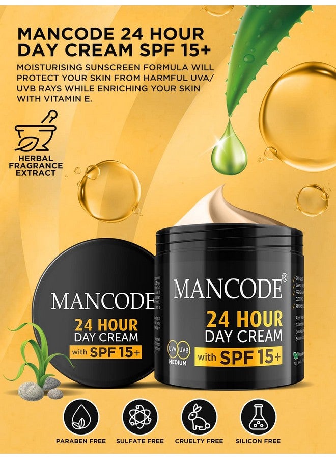 MAN CODE Mancode 24 Hours Day Cream For Men With Spf 15+, Brightening Face Cream For Men, Skin Whitening & Glowing Cream For Oily Skin, White Tone Day Cream With Fresh Hydration & Sun Protection  - Image 4