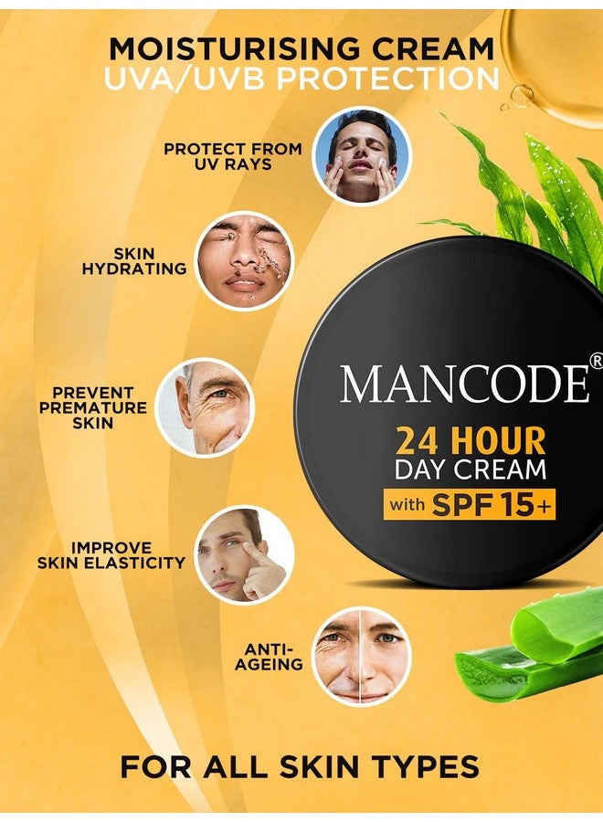 MAN CODE Mancode 24 Hours Day Cream For Men With Spf 15+, Brightening Face Cream For Men, Skin Whitening & Glowing Cream For Oily Skin, White Tone Day Cream With Fresh Hydration & Sun Protection  - Image 5