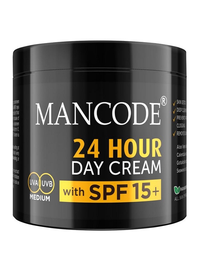 MAN CODE Mancode 24 Hours Day Cream For Men With Spf 15+, Brightening Face Cream For Men, Skin Whitening & Glowing Cream For Oily Skin, White Tone Day Cream With Fresh Hydration & Sun Protection  - Image 1