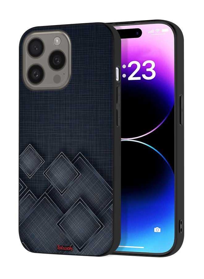 Tolwak Apple iPhone 15 Pro Protective Case Cover Squares Pattern On Cloth - Image 1