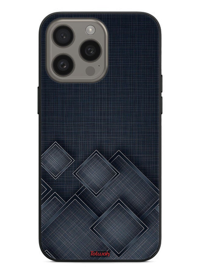 Tolwak Apple iPhone 15 Pro Protective Case Cover Squares Pattern On Cloth - Image 2