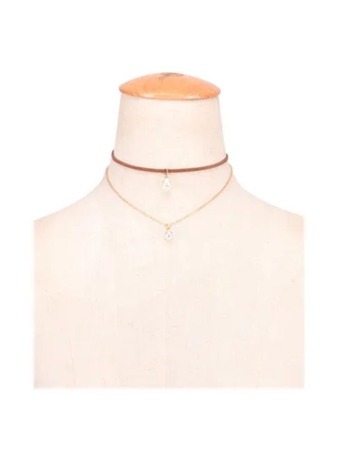 Imitation Pearl Decor Multi-Layer Short Elegant Necklace