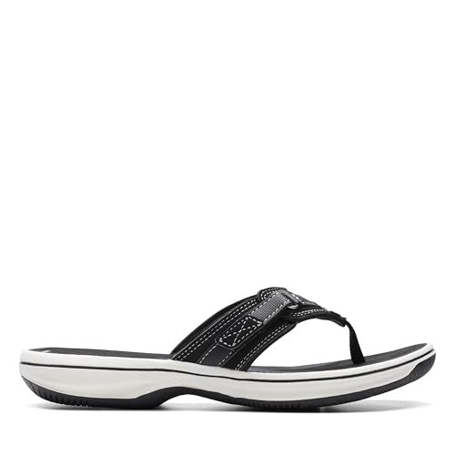 Clarks Women's Breeze Sea Flip-Flop, Black Synthetic, 10 - Image 2