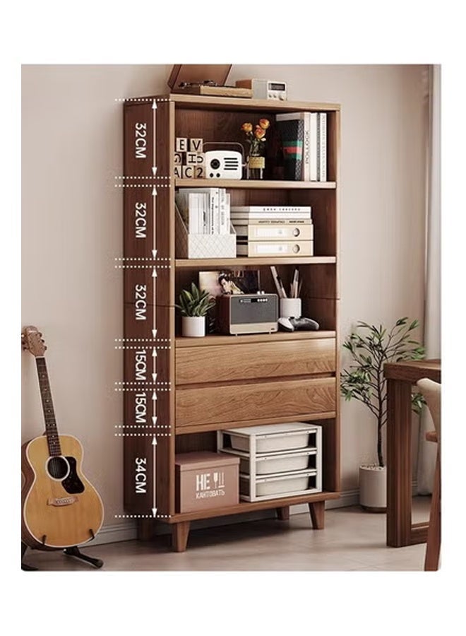 keke Nordic Solid Wood Bookcase Floor Standing Study Cabinet Bookshelf for Bedroom Living Room and Student Storage - Image 3