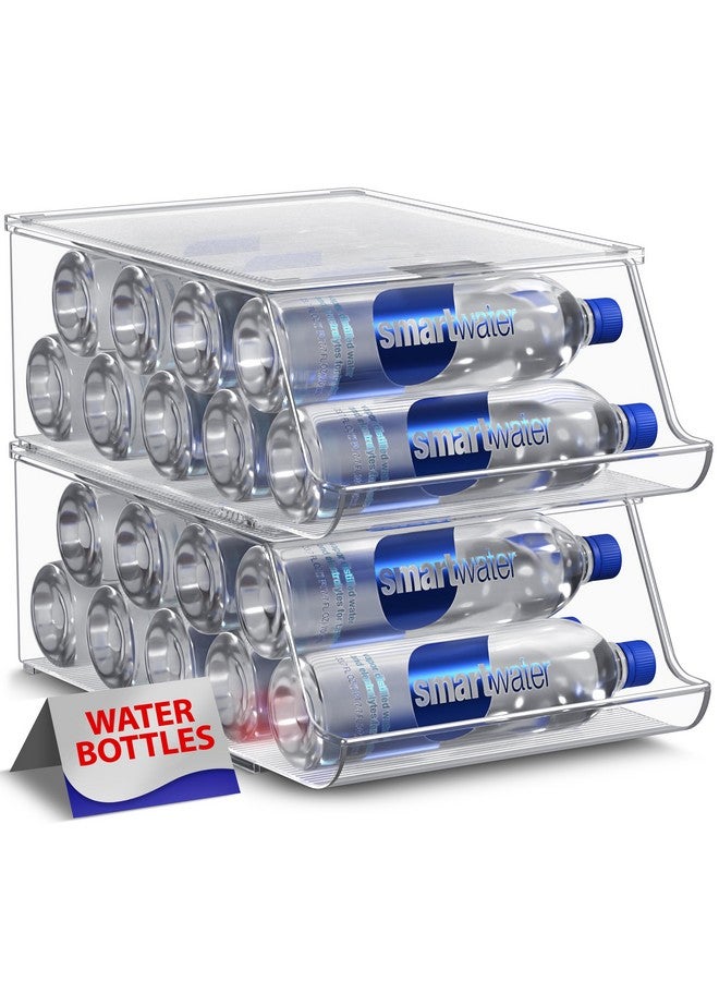 Sorbus Water Bottle Organizer for Refrigerator - Can and Bottle Holder Drink Dispenser for Fridge - Water Bottle Organizer with Lids for Fridge, Pantry, Kitchen Organization and Storage (Set of 2) - Image 1