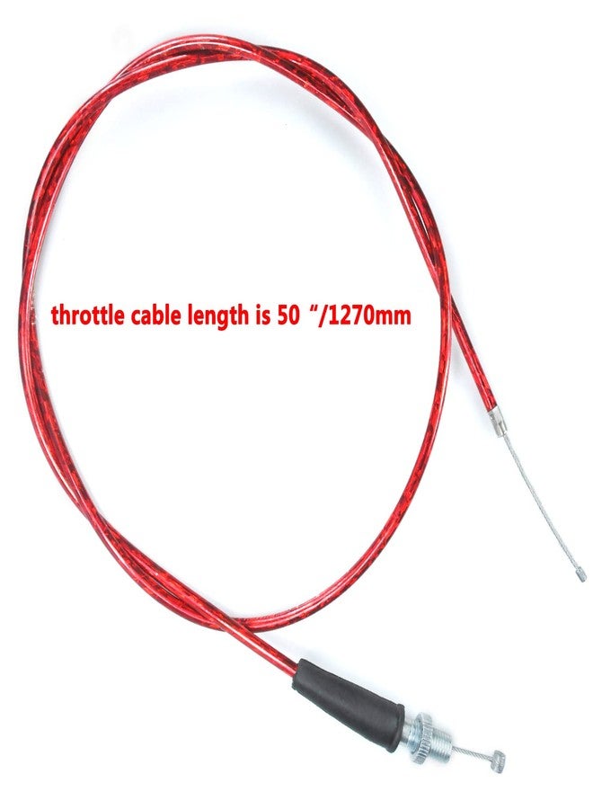 HOLATO 50'' Throttle Cable for Predator 212cc 6.5hp Coleman CT100U CT200U BT200X Baja Warrior Doodlebug Db30 Mb165 Mb200 MOTOVOX MBX10 MBX11 MBX12 RT200 Mini Bike GX160 GX200 Pit Dirt Bike Parts Red - Image 3