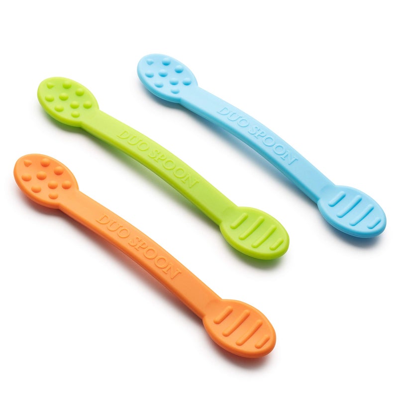 Special Supplies Duo Spoon Oral Motor Therapy Tools 3 Pack Textured Stimulation and Sensory Input Treatment for Babies Toddlers or Kids BPA Free Silicone with Flexible Easy Handle