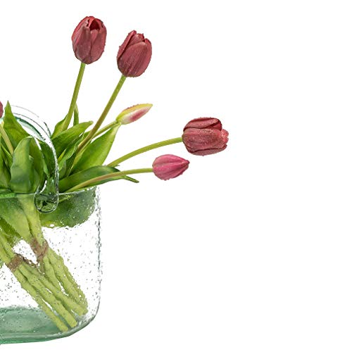 DUYONE 15pcs Artificial Tulips Flowers, Real Touch Latex Bouquet, Fake Tulips for Office Wedding Party Home Kitchen Garden Decoration(Deep Purple,15pcs) - Image 4