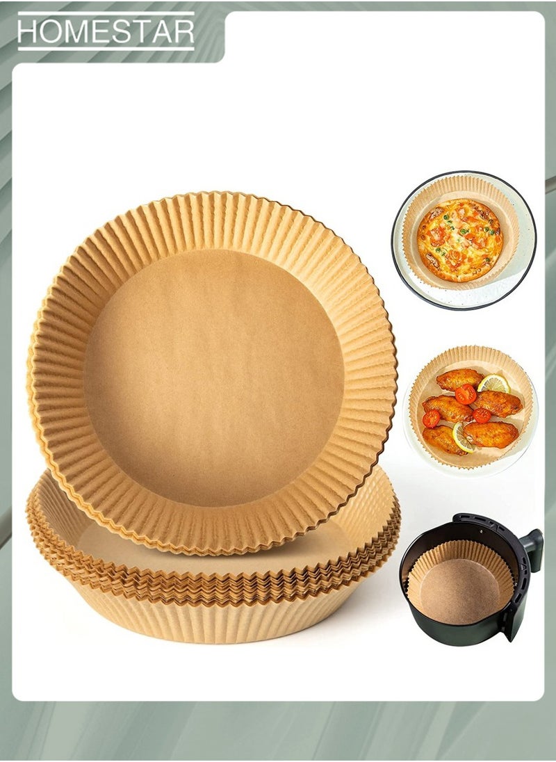 HOMESTAR Air Fryer Disposable Paper Liner Cooking Paper for Air Fryer Non-Stick Air Fryer Liners Baking Paper for Air Fryer Oil-proof Food Grade Parchment for Baking Roasting Microwave 50 Pieces 20*4.5CM  - Image 2