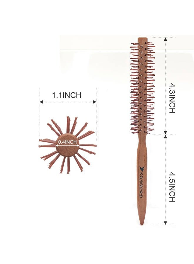 SUNBIRD فرشاة شعر صغيرة دائرية بقطر 1.1 بوصة شعيرات نايلون، لتجفيف وتصفيف الشعر القصير للرجال والنساء - Image 5