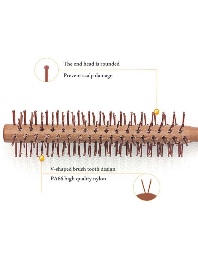 SUNBIRD فرشاة شعر صغيرة دائرية بقطر 1.1 بوصة شعيرات نايلون، لتجفيف وتصفيف الشعر القصير للرجال والنساء - Image 3