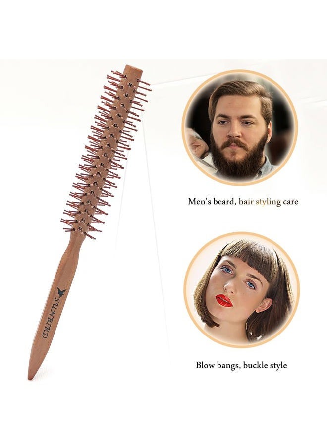 SUNBIRD فرشاة شعر صغيرة دائرية بقطر 1.1 بوصة شعيرات نايلون، لتجفيف وتصفيف الشعر القصير للرجال والنساء - Image 2