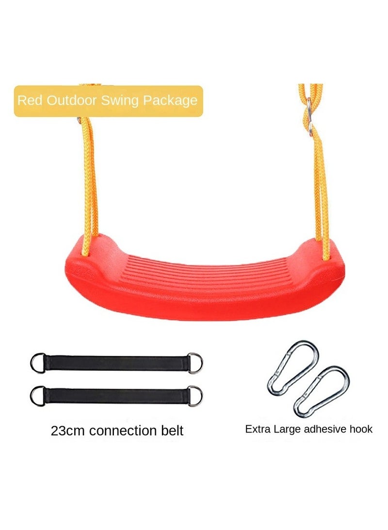 Kids Swing Flying Toy Garden Swing Kids Hanging Seat Toys with Height Adjustable Ropes Indoor Outdoor Toys Rainbow Curved Board - Image 5
