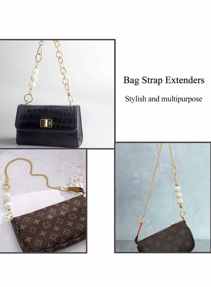 Excefore 2 PCS Purse Chain Strap Pearl Extenders, Handle Bag Accessories for Handbag Shoulder Crossbody Bag (Gold)  - Image 4