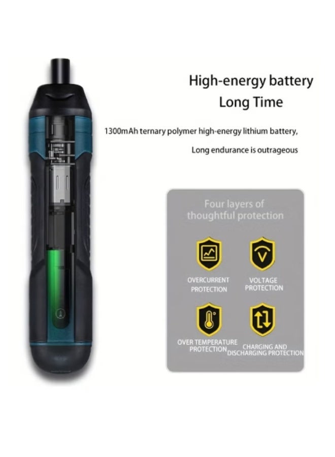 Hicomony Electric Cordless Screwdriver With 105pcs Accessories USB Rechargeable Portable Electric Screwdriver Set Adjustable Torque Cordless Screwdriver For Small Home Projects Home DIY Repair - Image 4