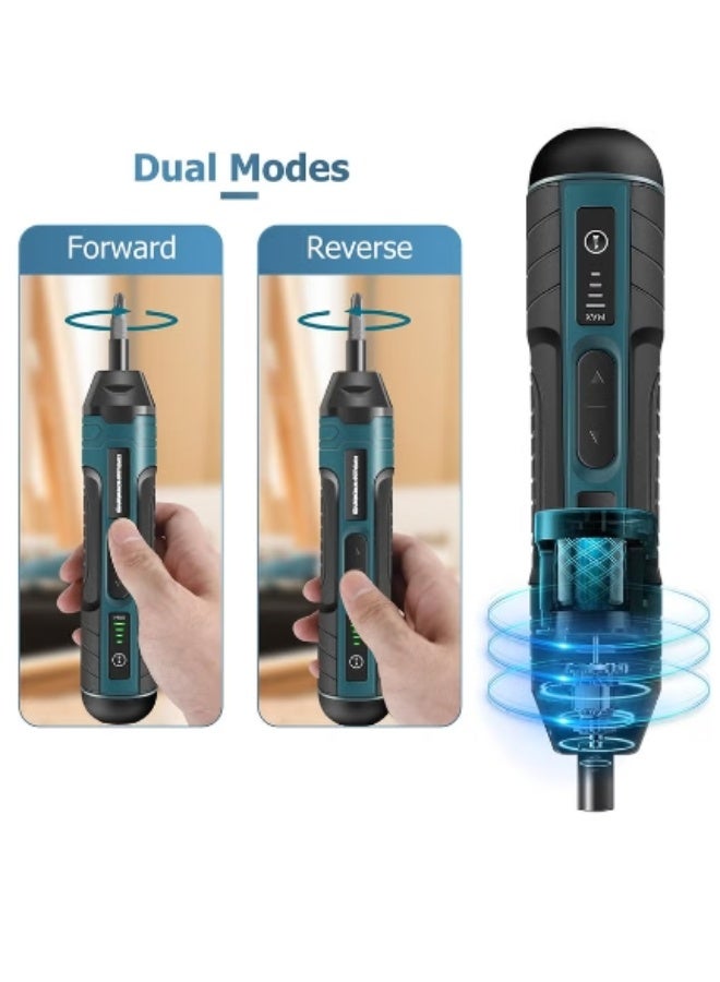 Hicomony Electric Cordless Screwdriver With 105pcs Accessories USB Rechargeable Portable Electric Screwdriver Set Adjustable Torque Cordless Screwdriver For Small Home Projects Home DIY Repair - Image 3