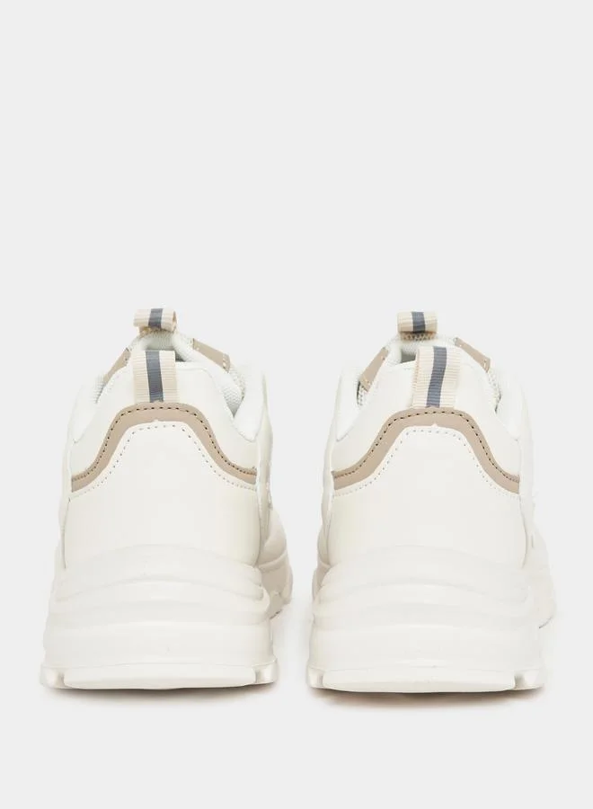 Styli Textured Mesh Upper Chunky Sneakers