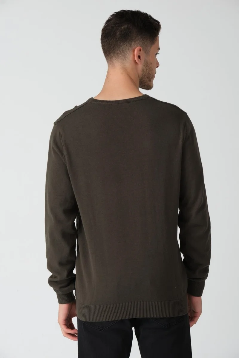 Alexander Gardi Waffle Patterned V Neck Regular Fit Casual Sweater New Season