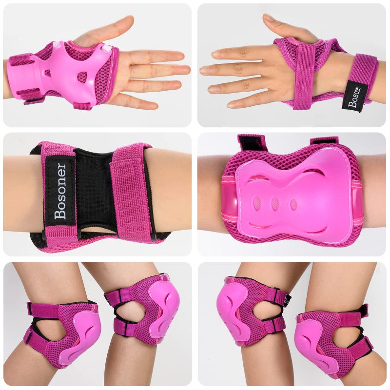 BOSONER Kids/Youth Knee Pad Elbow Pads Guards Protective Gear Set for Roller Skates Cycling BMX Bike Skateboard Inline Skatings Scooter Riding Sports - Image 5