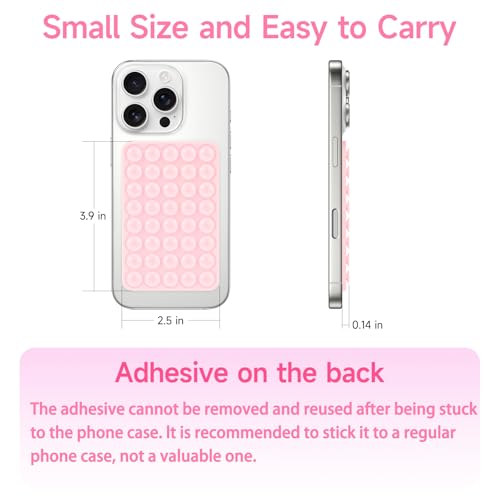 Yojaro Silicone Suction Phone Case Mount, Non Slip Suction Cup Phone Holder for Selfies and Videos, Silicon Adhesive Phone Stand Sticky for Cell Phone Light Pink - Image 3