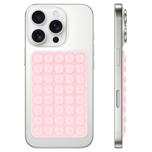Yojaro Silicone Suction Phone Case Mount, Non Slip Suction Cup Phone Holder for Selfies and Videos, Silicon Adhesive Phone Stand Sticky for Cell Phone Light Pink - Image 1
