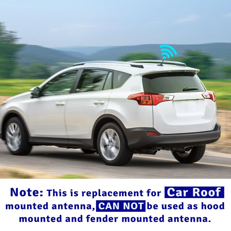 Bingfu Car Radio Short Rubber Antenna Mast [ONLY for Roof-Mounted] [2.5 inch] Vehicle FM AM Stereo Universal Roof-Mounted Antennas - NOT a Replacement for Shark Fin Antenna - Image 3