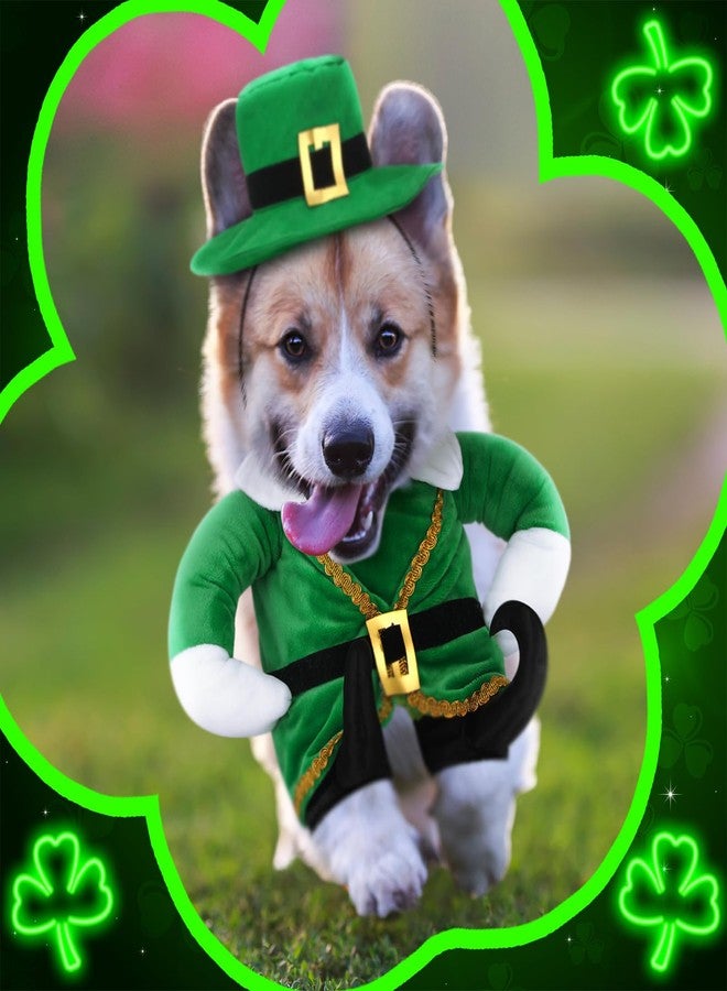 Hollowfly St. Patrick's Day Dog Costume Walking Leprechaun Dog Costume Irish Funny Pet Outfit with Arms Irish Holiday Day Outfit Accessories for Cat Doggy Pet(S) - Image 2