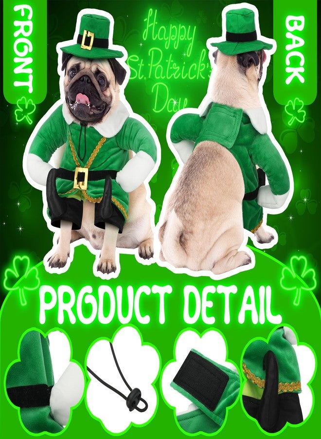 Hollowfly St. Patrick's Day Dog Costume Walking Leprechaun Dog Costume Irish Funny Pet Outfit with Arms Irish Holiday Day Outfit Accessories for Cat Doggy Pet(S) - Image 5