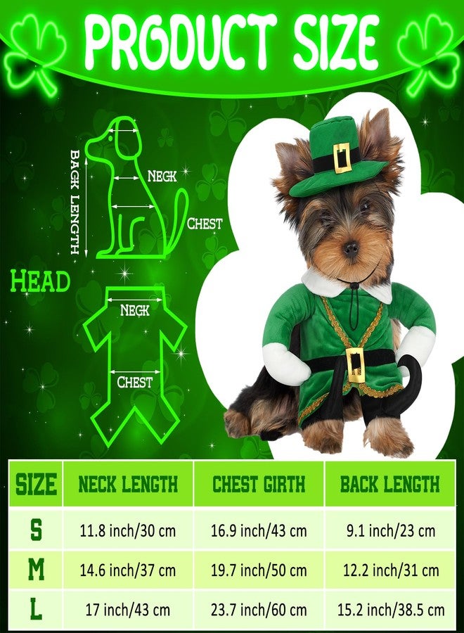 Hollowfly St. Patrick's Day Dog Costume Walking Leprechaun Dog Costume Irish Funny Pet Outfit with Arms Irish Holiday Day Outfit Accessories for Cat Doggy Pet(S) - Image 3