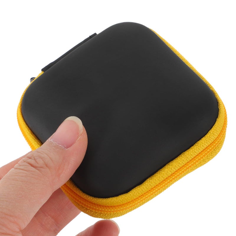 Portable EVA Earbud Case Yellow Travel Cable Storage Bag For Chargers Earphones - Image 5
