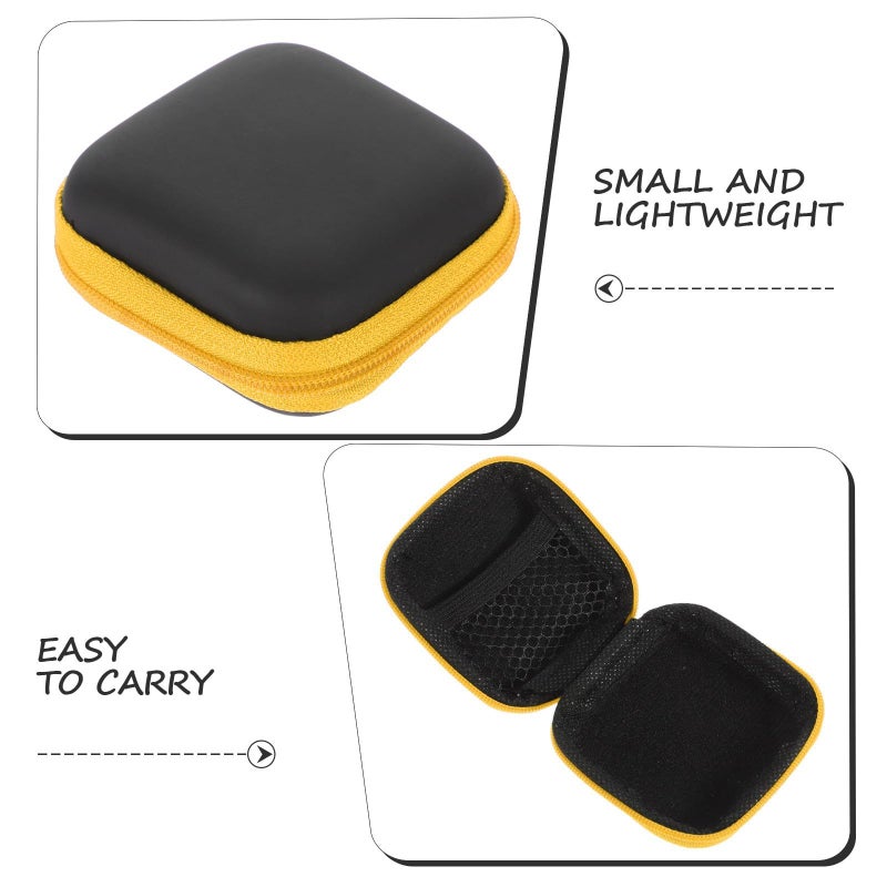 Portable EVA Earbud Case Yellow Travel Cable Storage Bag For Chargers Earphones - Image 4