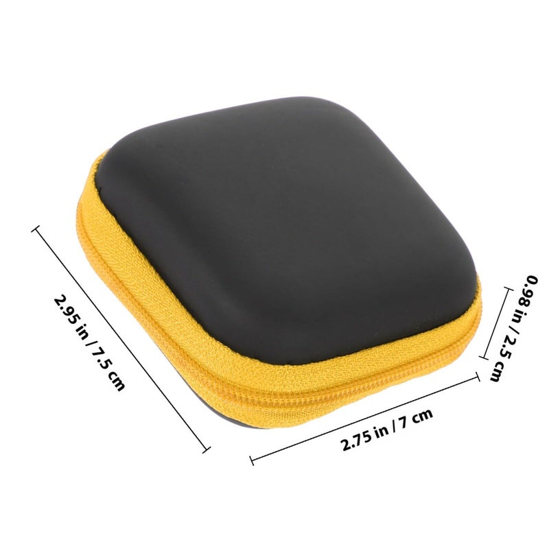 Portable EVA Earbud Case Yellow Travel Cable Storage Bag For Chargers Earphones - Image 3