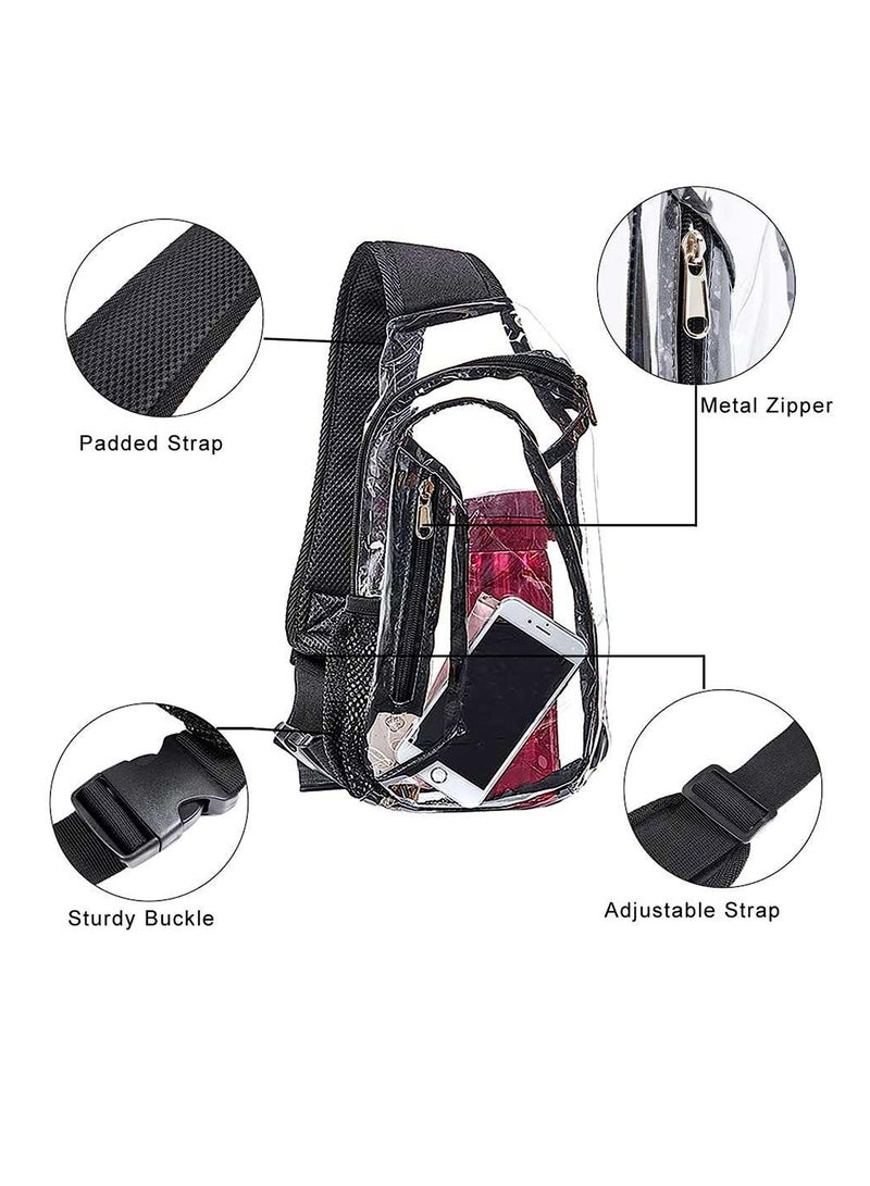 Generic Clear Crossbody Stadium Bag, Transparent Crossbody Purse for Women, Unisex Clear Bag with Sling for Concerts and Sports - Image 4