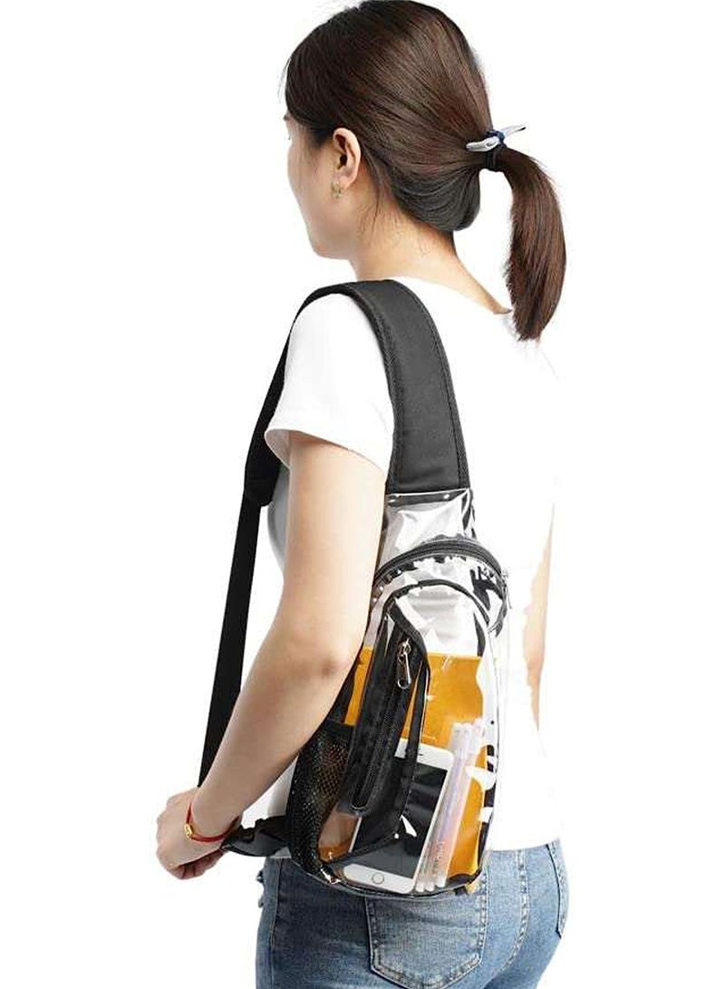 Generic Clear Crossbody Stadium Bag, Transparent Crossbody Purse for Women, Unisex Clear Bag with Sling for Concerts and Sports - Image 1