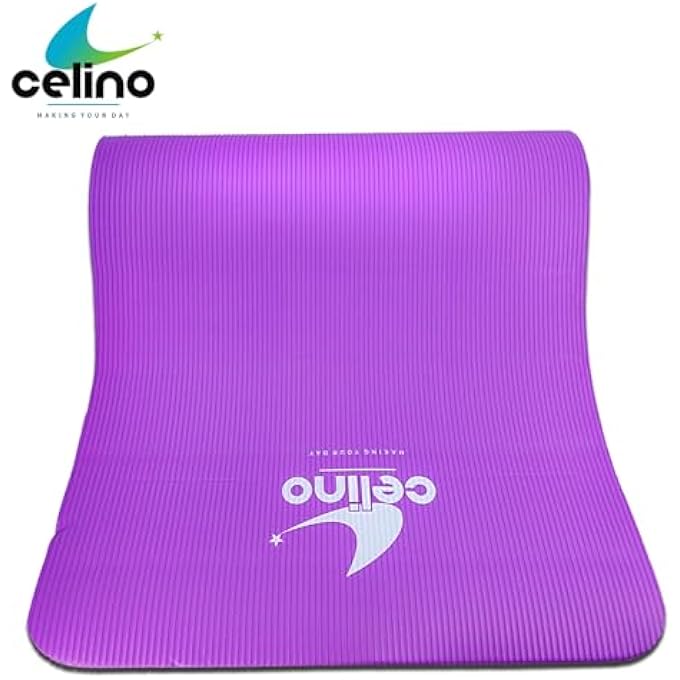CELINO Yoga Mat Thick 10Mm Non-Slip Nbr With Carrying Strap For Home Exercise Workout Pilates Gym Mats Travel Fitness Camping Eco Friendly, Yoga Mats For Women And Men, 183Cm X 61Cm - Image 5