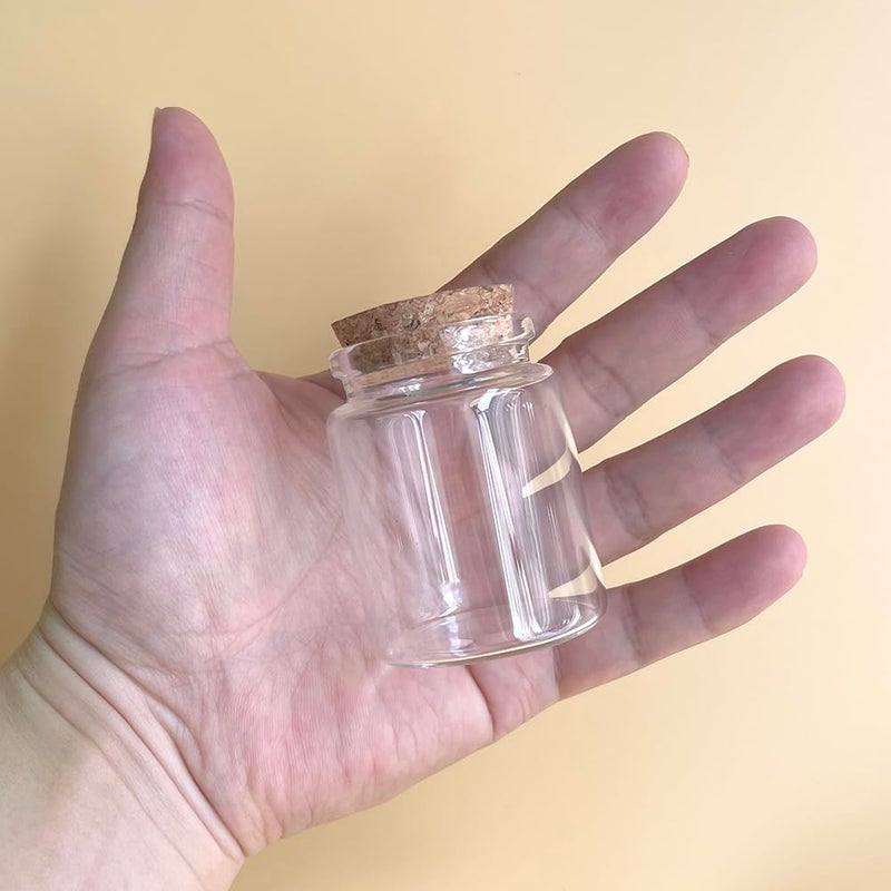 EWEIGEER 4 pcs 75ml Small Glass Bottles with Cork Stopper,Decorative Bottle,Vials Jars,Cute Storage Jar,Wishing Bottle 47x60mm(1.85x2.36inch) - Image 2