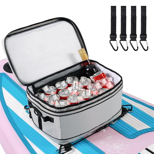 UPWELL Paddleboard Accessories SUP Cooler Deck Bag PVC Paddle Board Surf Cooler Bag for Paddle Board Kayak Grey Soft Small Camping Bag for Travel Beach Waterproof - Image 3