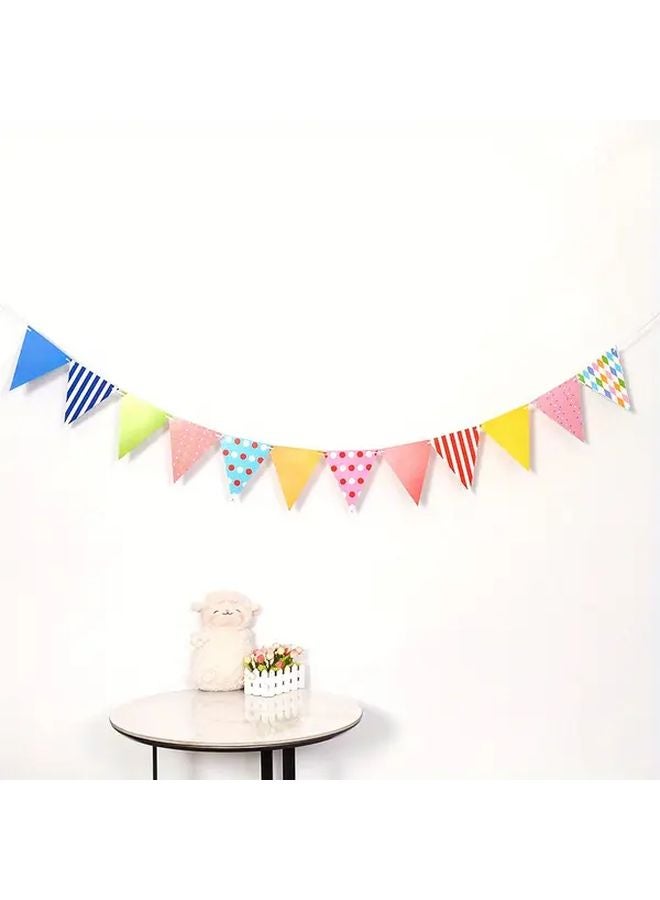 Trojan Horse Color Bunting Banner Flag Rainbow Garland Pennant Outdoor Birthday Party Decoration 12 Pack - Image 3